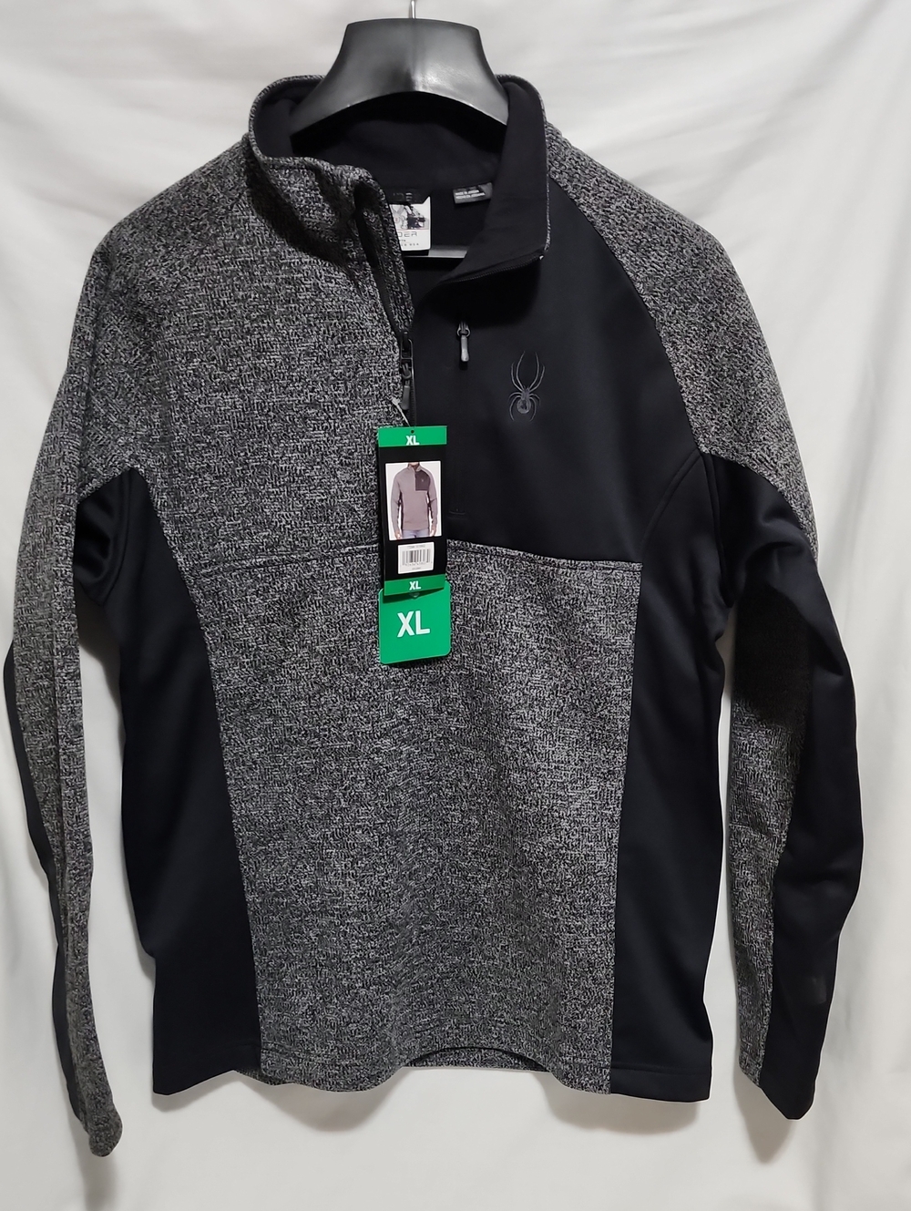 Spyder Men's Half-Zip Pullover - Black & Heather Gray